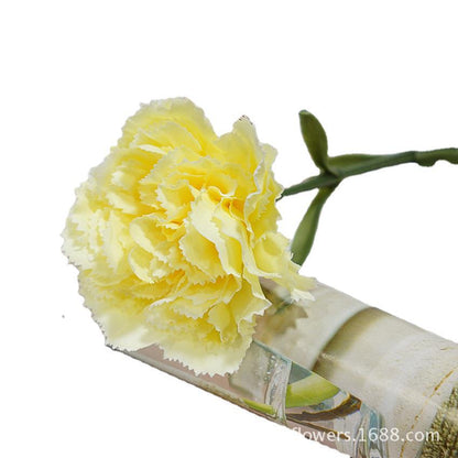 Realistic Single Stem Carnation Flower - Perfect Gift for Mother's Day and Teacher's Day - Ideal for Celebrating Moms and Teachers with Beautiful Faux Floral Decor