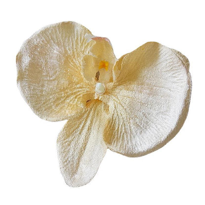 Chic Small Plush European Orchid Flower Head for DIY Crafts – Perfect for Hats, Beach Shoes, and Fashion Accessories