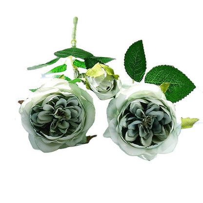 Short-Stemmed European Miniature Rose - Elegant Home and Hotel Decor, Perfect for Weddings and Photography Props, Realistic Artificial Flowers