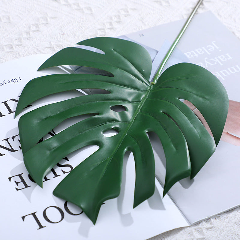 Realistic Monstera Leaf Artificial Flower - Perfect for Weddings, Home Decor, and Photography Props - Lifelike Faux Plants for a Touch of Nature