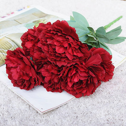 Realistic Silk Peony Bouquet - 7-Head Faux Peony Flowers for Valentine's Day, Weddings, and Home Décor - Perfect for Elegant Decoration and Lasting Beauty