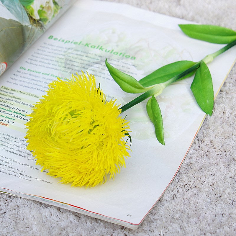 Realistic Green Dianthus Soft Plush Green Pom-Pom Faux Flowers - Perfect for Home, Hotel Décor, Weddings, and Photography Props