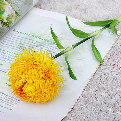 Realistic Green Dianthus Soft Plush Green Pom-Pom Faux Flowers - Perfect for Home, Hotel Décor, Weddings, and Photography Props