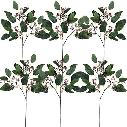 Realistic Eucalyptus Leaves with Fruit – Perfect Home Decor Accent for European and American Styles