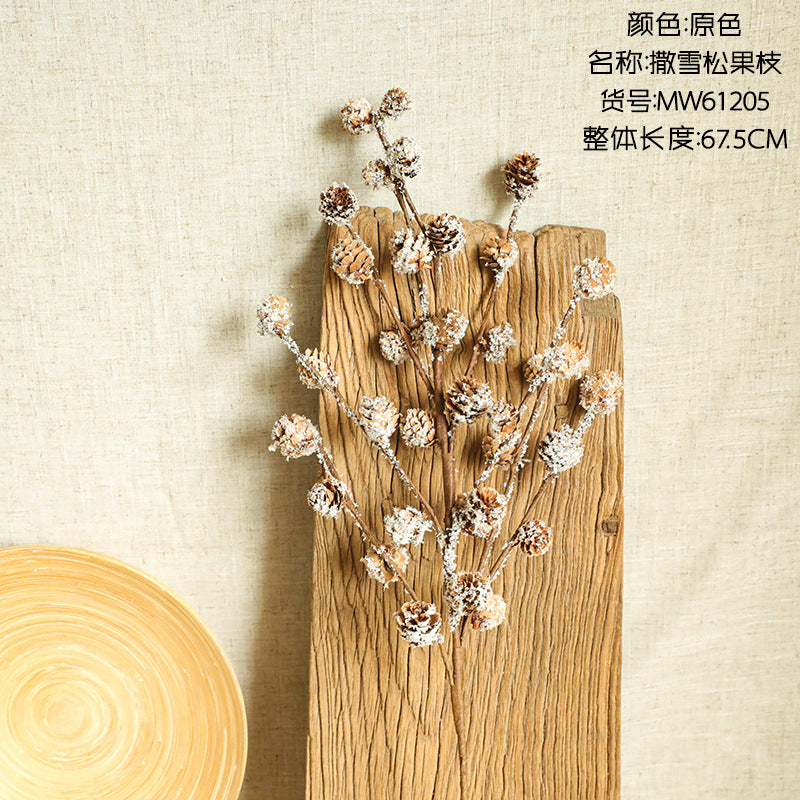 Realistic Artificial Snow-Covered Pine Cone Christmas Decor - Perfect for Home Decoration, Weddings, and Festive Celebrations (Model MW61205)