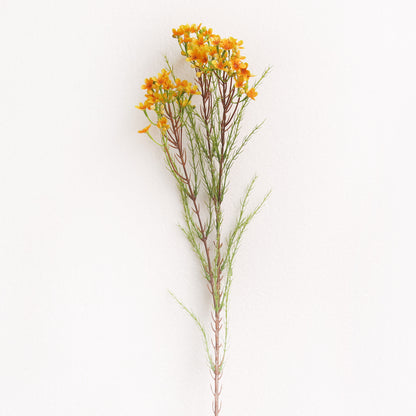 Stunning Triple-Head Geraldton Wax Flower - Realistic Australian Waxflower Faux Floral Arrangement for Elegant Living Room Décor and Hotel Styling