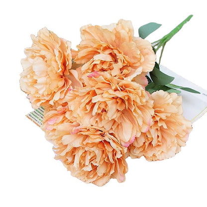 Realistic Silk Peony Bouquet - 7-Head Faux Peony Flowers for Valentine's Day, Weddings, and Home Décor - Perfect for Elegant Decoration and Lasting Beauty