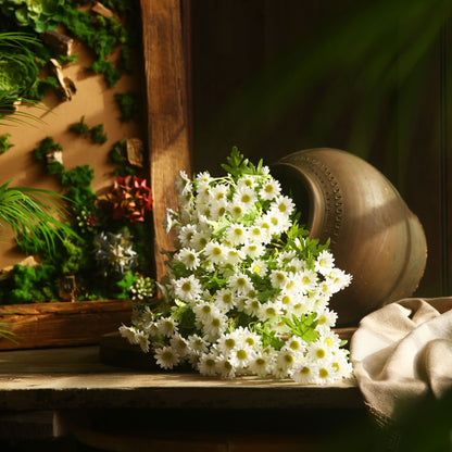 Charming Faux Daisy Wildflower Bouquet - Perfect for Home Decor, Hotel Styling, and Photography Props