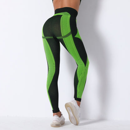 Seamless Striped High Waisted Butt Lifting Workout Leggings for Women for Running Yoga and Every Workout with Sweat Wicking Technology