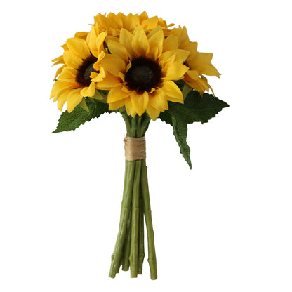 Realistic 6-Head Sunflower Bouquet for Weddings and Celebrations – Lifelike Faux Sunflowers for Stunning Floral Arrangements