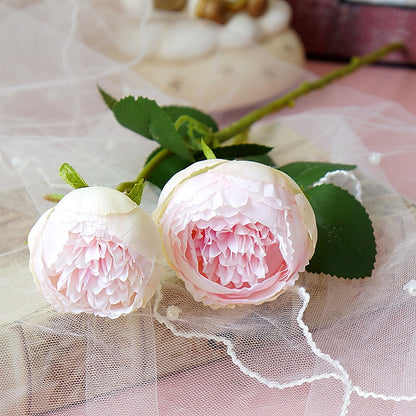 Lifelike Artificial Rose - Single Blush Pink Faux Flower for Home Decor, Photography, Weddings, and Hotel Decorations