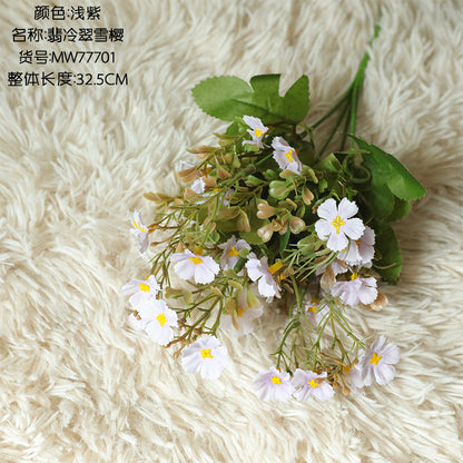 Artificial Green Plant Snow Cherry Blossom - Stunning Fake Flower Decor for Weddings & Events - Craftsmanship Inspired by INS Aesthetics - Model MW77701