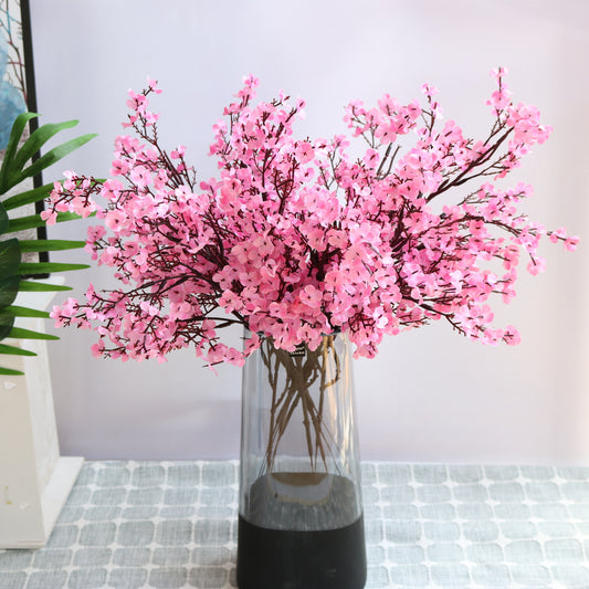 Realistic Baby's Breath Artificial Flowers - Silk Fabric Mini Flora for Home Decor and Wedding Decoration – Short Stemmed Bouquet