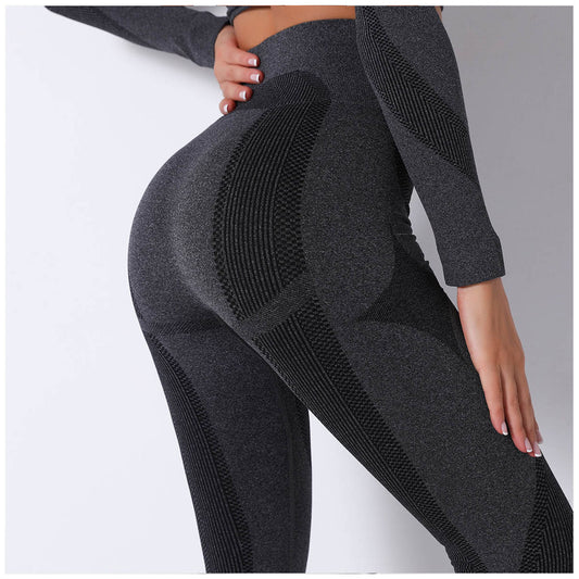 Seamless Knitted High Waisted Butt Lifting Yoga Pants for Women Moisture Wicking Athletic Leggings for Running Fitness and Gym Workouts