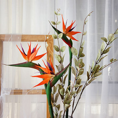 Realistic Strelitzia Bird of Paradise Artificial Flower Stem – Perfect Home Decor Accent, Wedding Decoration, and Photography Prop