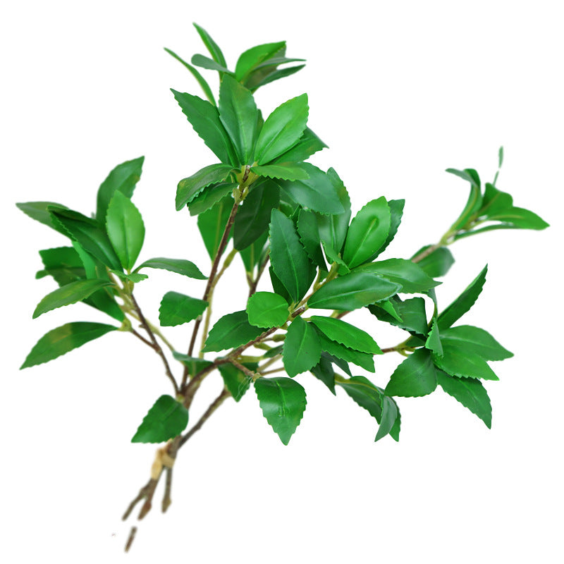 High-Quality Artificial Ma Zui Mu Green Plant Leaves - Trendy Decorative Faux Flowers for Office Desktop Arrangements