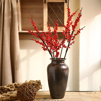 Realistic North American Winterberry Faux Flowers - Stunning Decorative Arrangement for Living Room and Dining Table Centerpieces