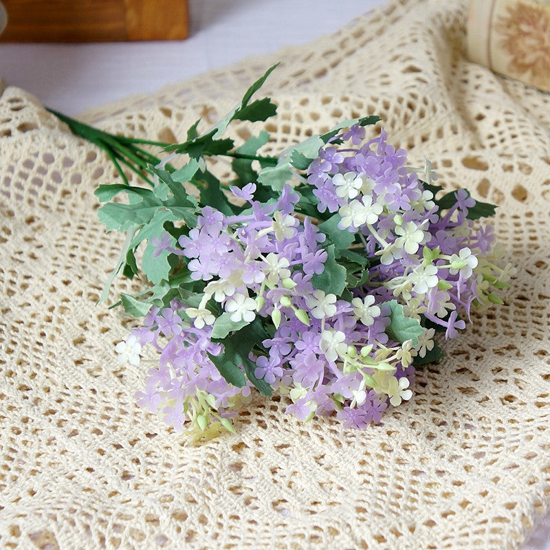 Soft Plastic Purple Cherry Blossom Artificial Flower Bouquet - Perfect for Weddings and Home Decor - Stunningly Realistic and Long-Lasting Decoration