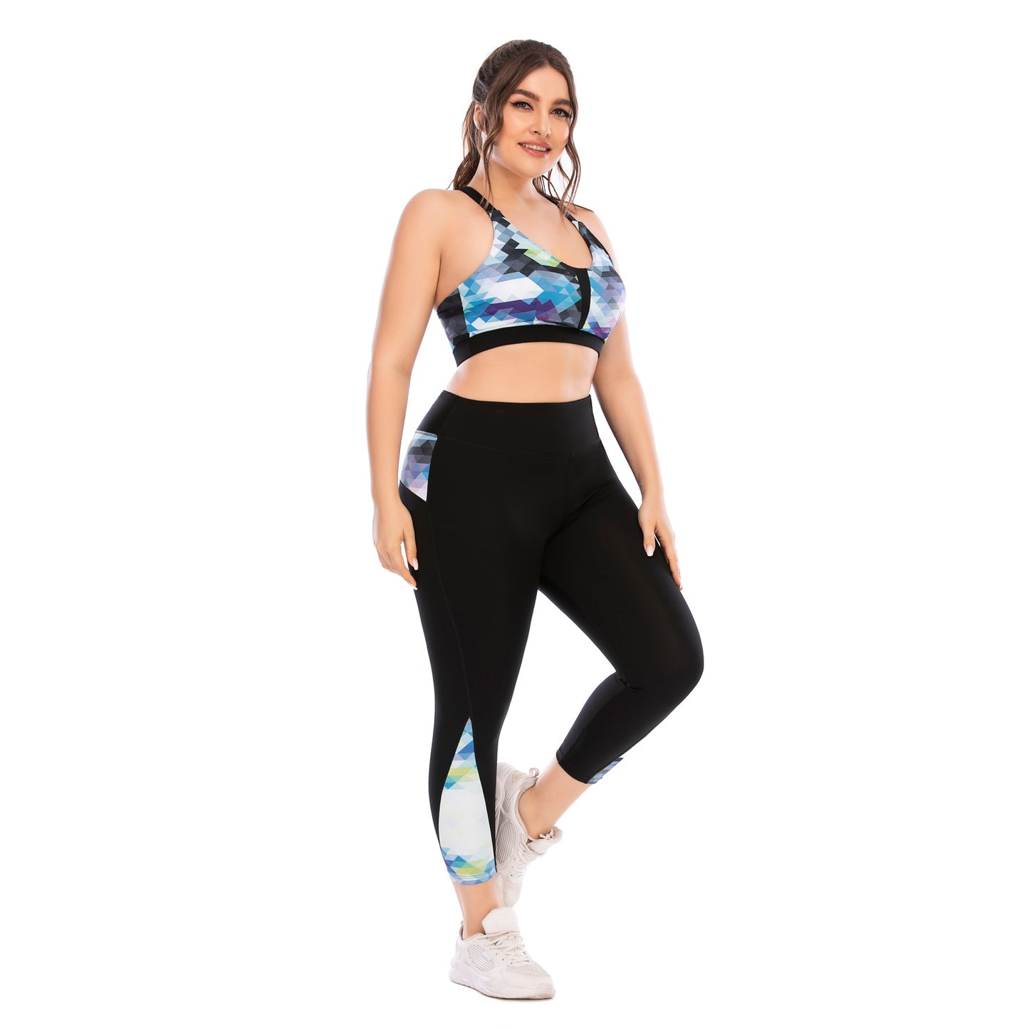 Plus Size Fitness Apparel Set Yoga Outfits with Compression Leggings and Sports Bra Enhance Your Workout with Ausstyle 1 12026