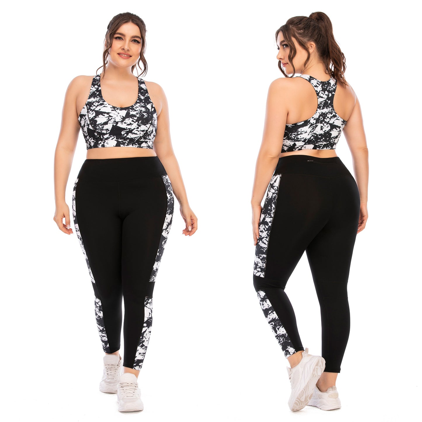 Plus Size Fitness Outfit Set Yoga Wear with Tights and Sports Bra for Comfort and Performance Aussie Style 12033 12034