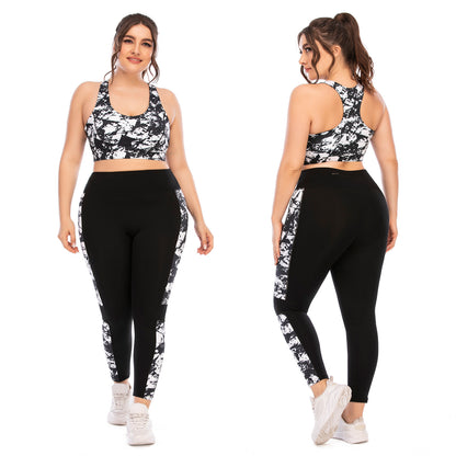 Plus Size Fitness Outfit Set Yoga Wear with Tights and Sports Bra for Comfort and Performance Aussie Style 12033 12034