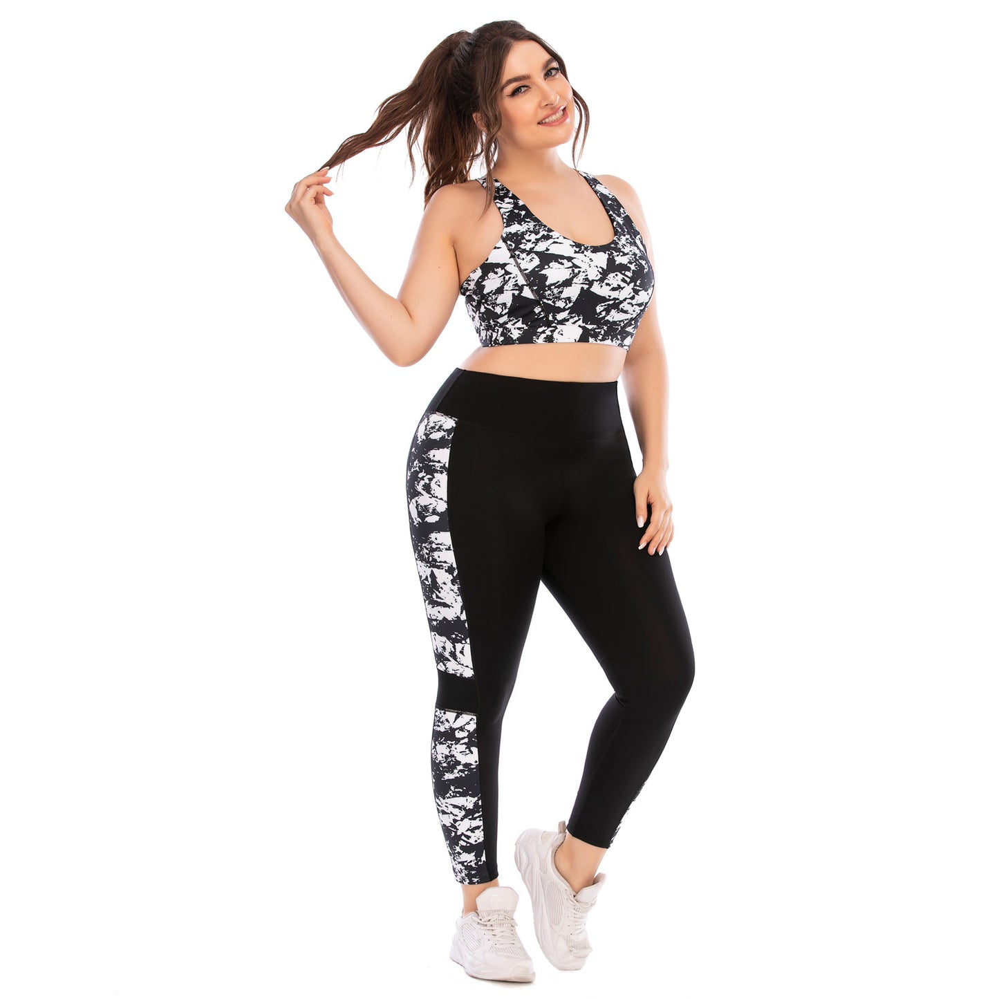 Plus Size Fitness Outfit Set Yoga Wear with Tights and Sports Bra for Comfort and Performance Aussie Style 12033 12034