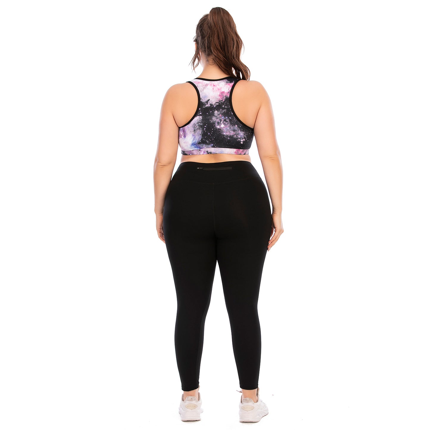 Plus Size Fitness Outfit Set Yoga Clothes with High Waisted Leggings and Supportive Sports Bra for Active Lifestyles by Aushili 12041 12042