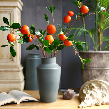 Realistic Autumn Citrus Kumquat Artificial Flowers - Perfect for Home Décor, Hotel Arrangements, and Photography Props