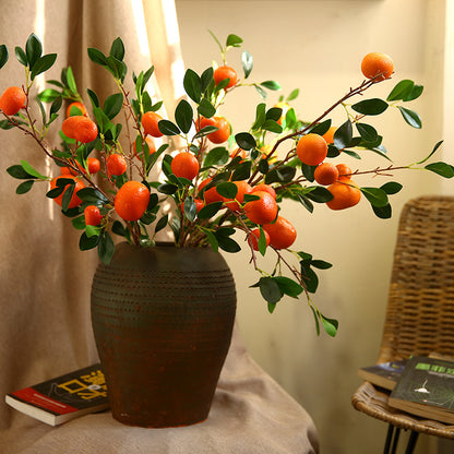 Realistic Autumn Citrus Kumquat Artificial Flowers - Perfect for Home Décor, Hotel Arrangements, and Photography Props