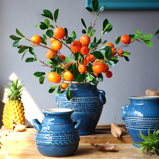 Realistic Autumn Citrus Kumquat Artificial Flowers - Perfect for Home Décor, Hotel Arrangements, and Photography Props