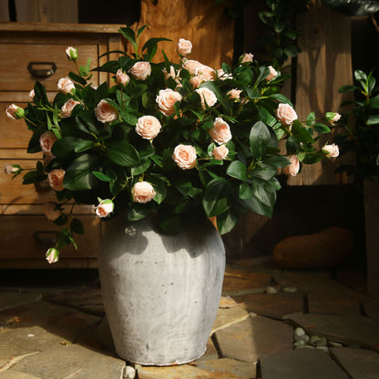 Stunning Milan Rose Artificial Flower Arrangement in Elegant Ceramic Vase - Perfect for Living Room Décor and Home Styling