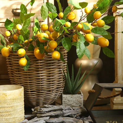 Fresh Lemon Artificial Flower Arrangement - Breathtaking Home Decor and Decorative Fruit Accent for Your Living Room