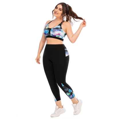 Plus Size Fitness Apparel Set Yoga Outfits with Compression Leggings and Sports Bra Enhance Your Workout with Ausstyle 1 12026