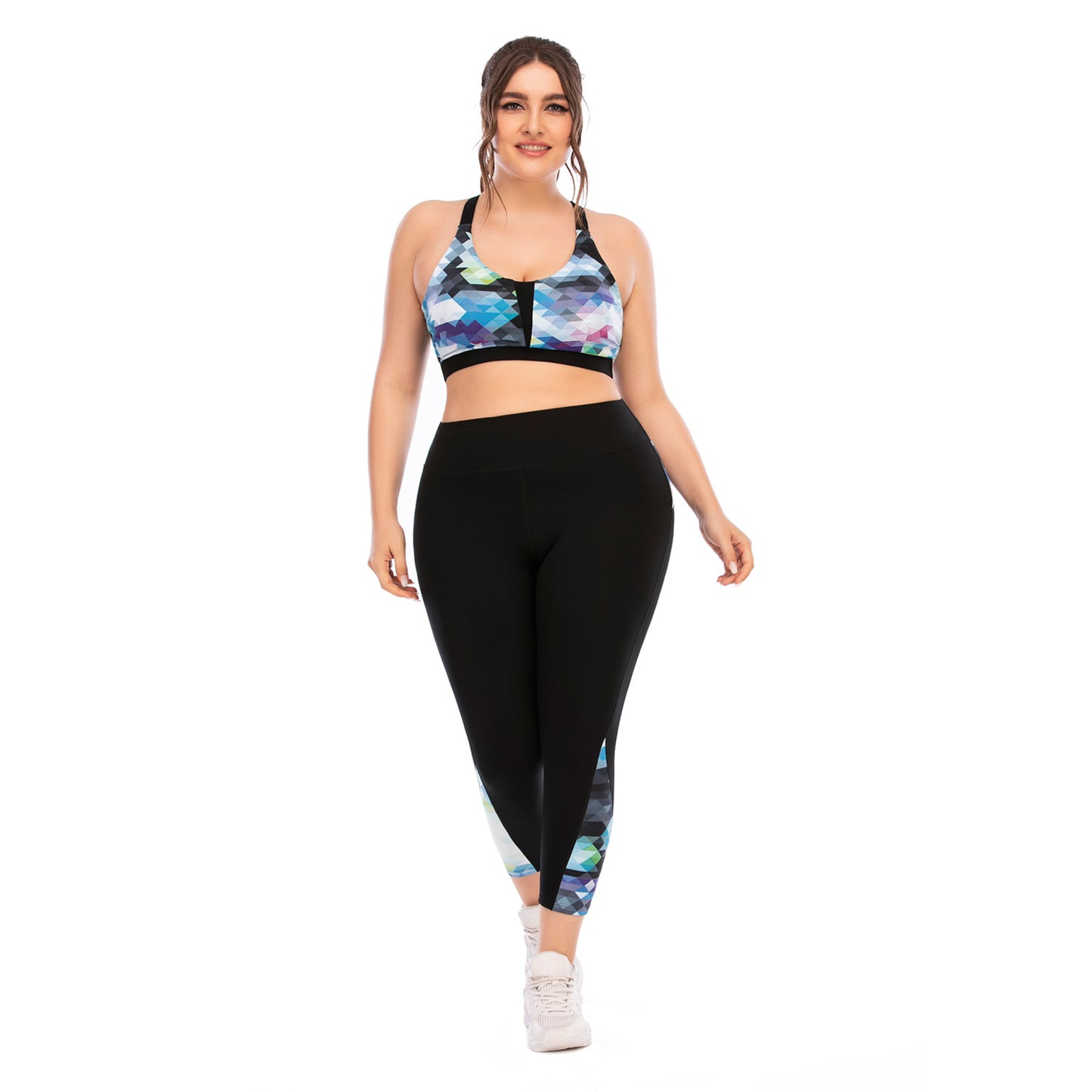 Plus Size Fitness Apparel Set Yoga Outfits with Compression Leggings and Sports Bra Enhance Your Workout with Ausstyle 1 12026