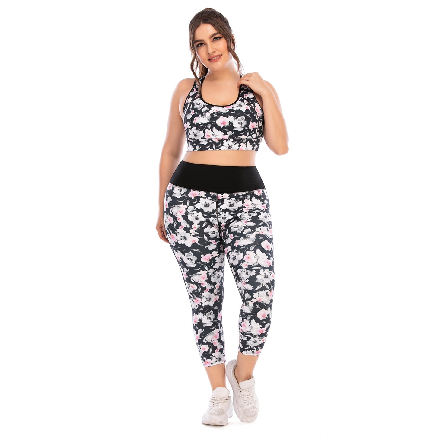 Plus Size Fitness Outfit Set Yoga Clothing with Form Fitting Barbie Pants and Supportive Sports Bra AU Strength 12031 12032 for Comfort and Performance