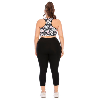 Plus Size Fitness Outfit Set Yoga Clothing with Form Fitting Barbie Pants and Supportive Sports Bra AU Strength 12031 12032 for Comfort and Performance