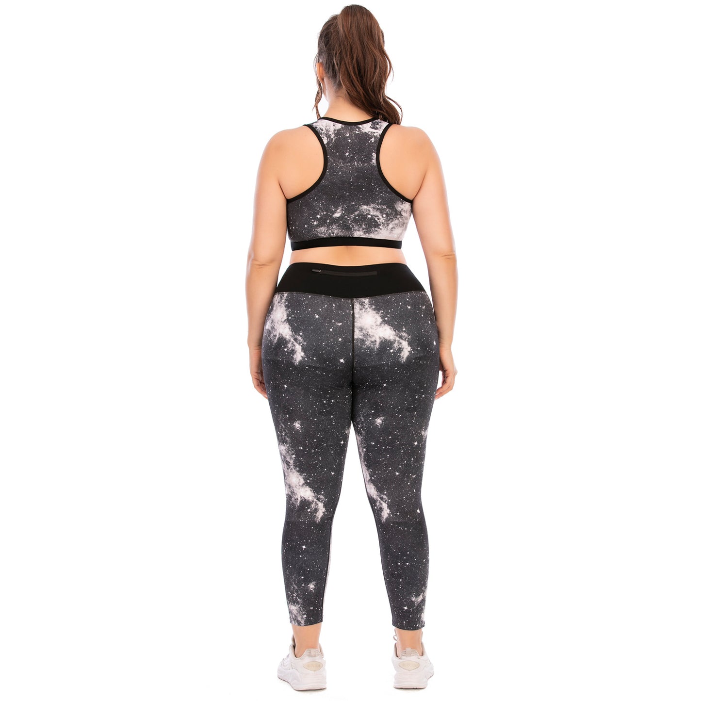 Plus Size Women's Fitness Apparel Set Yoga Outfit with Slimming Leggings and Supportive Sports Bra and Comfortable Activewear for Every Workout Model AusStyle 12039 12040