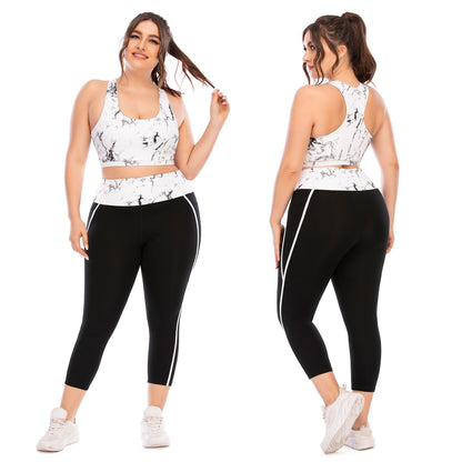 Plus Size Fitness Outfit Set Cozy Yoga Apparel with Snug Leggings and Sports Bra for Comfort for Your Active Lifestyle