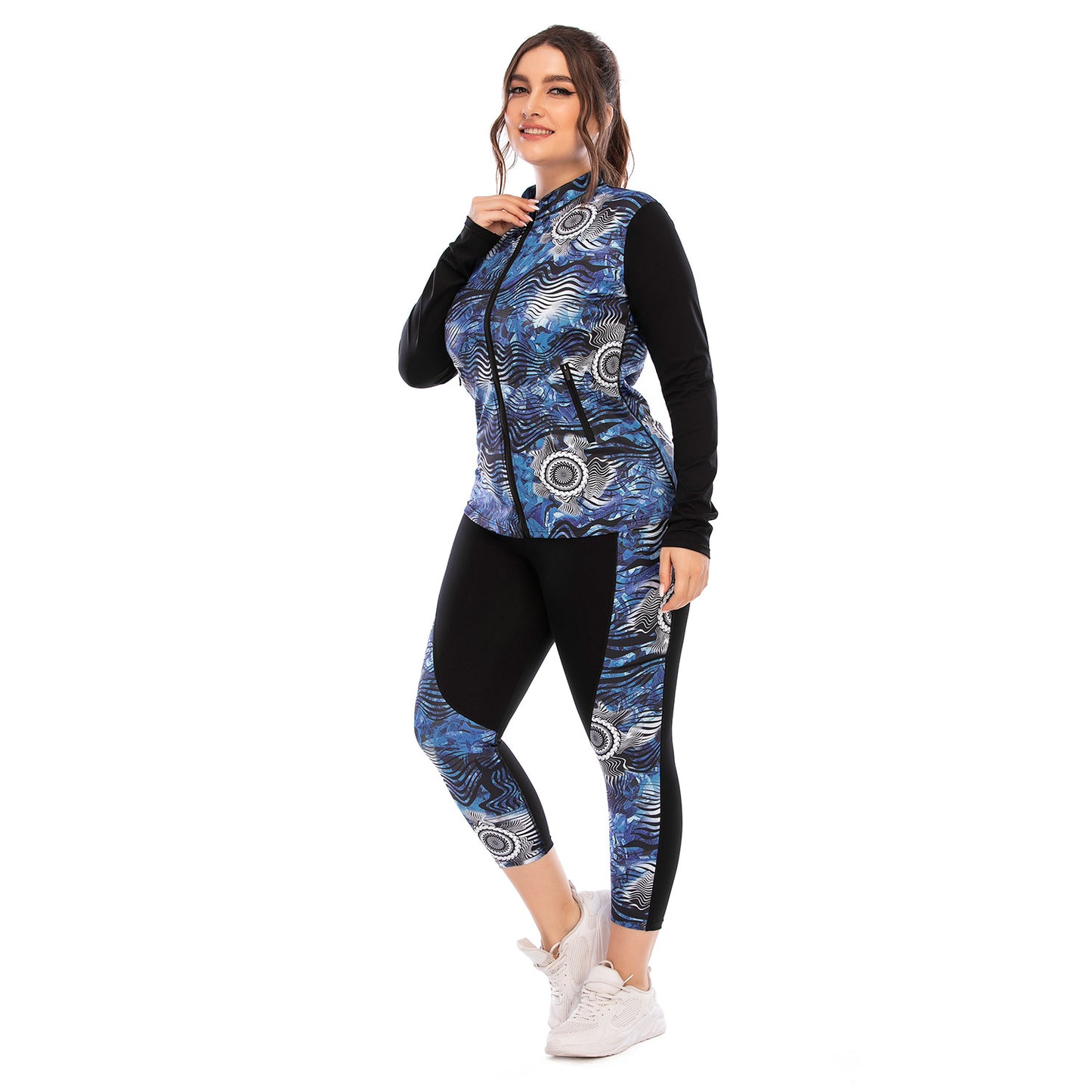 Plus Size Yoga Outfit Set Fitness Apparel with Tummy Control Leggings and Supportive Sports Bra for Comfort and Performance Aushili 12051 12052