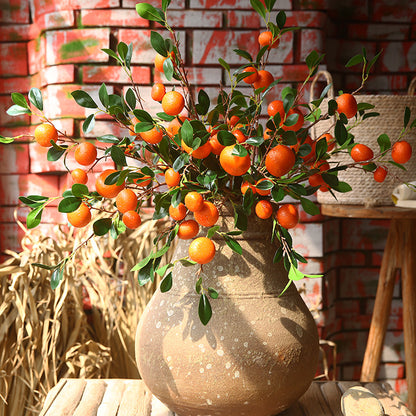 Realistic Autumn Citrus Kumquat Artificial Flowers - Perfect for Home Décor, Hotel Arrangements, and Photography Props