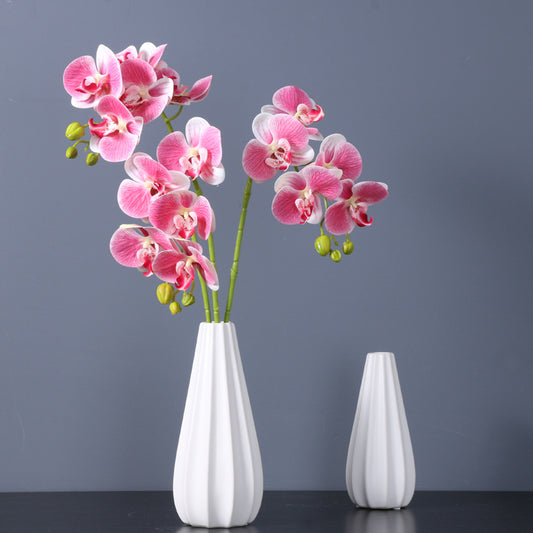 New 5-Head 3D Printed Orchid: Stunning Faux Butterfly Orchid Plant for Home Decor - Miniature Single-Stem Orchid Potted Flower for Elegant Interior Accent