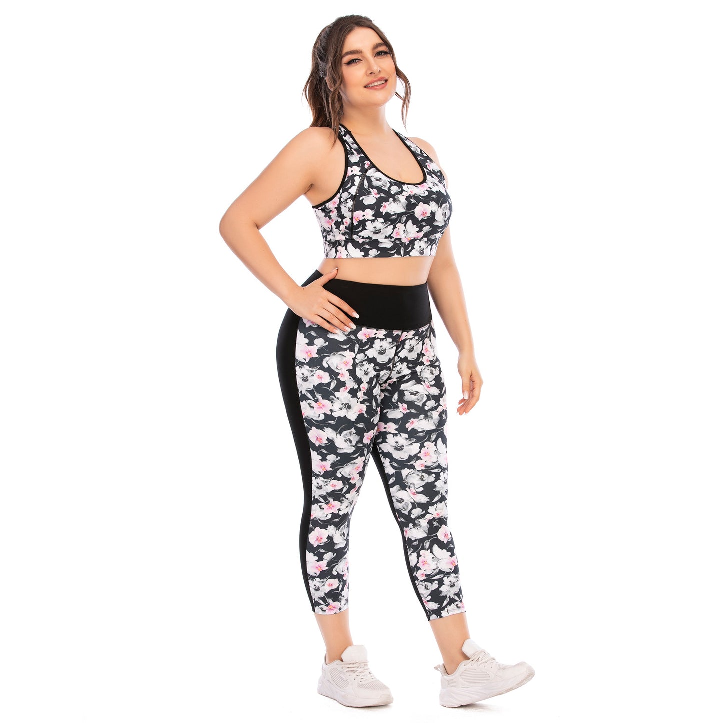 Plus Size Fitness Outfit Set Yoga Clothing with Form Fitting Barbie Pants and Supportive Sports Bra AU Strength 12031 12032 for Comfort and Performance