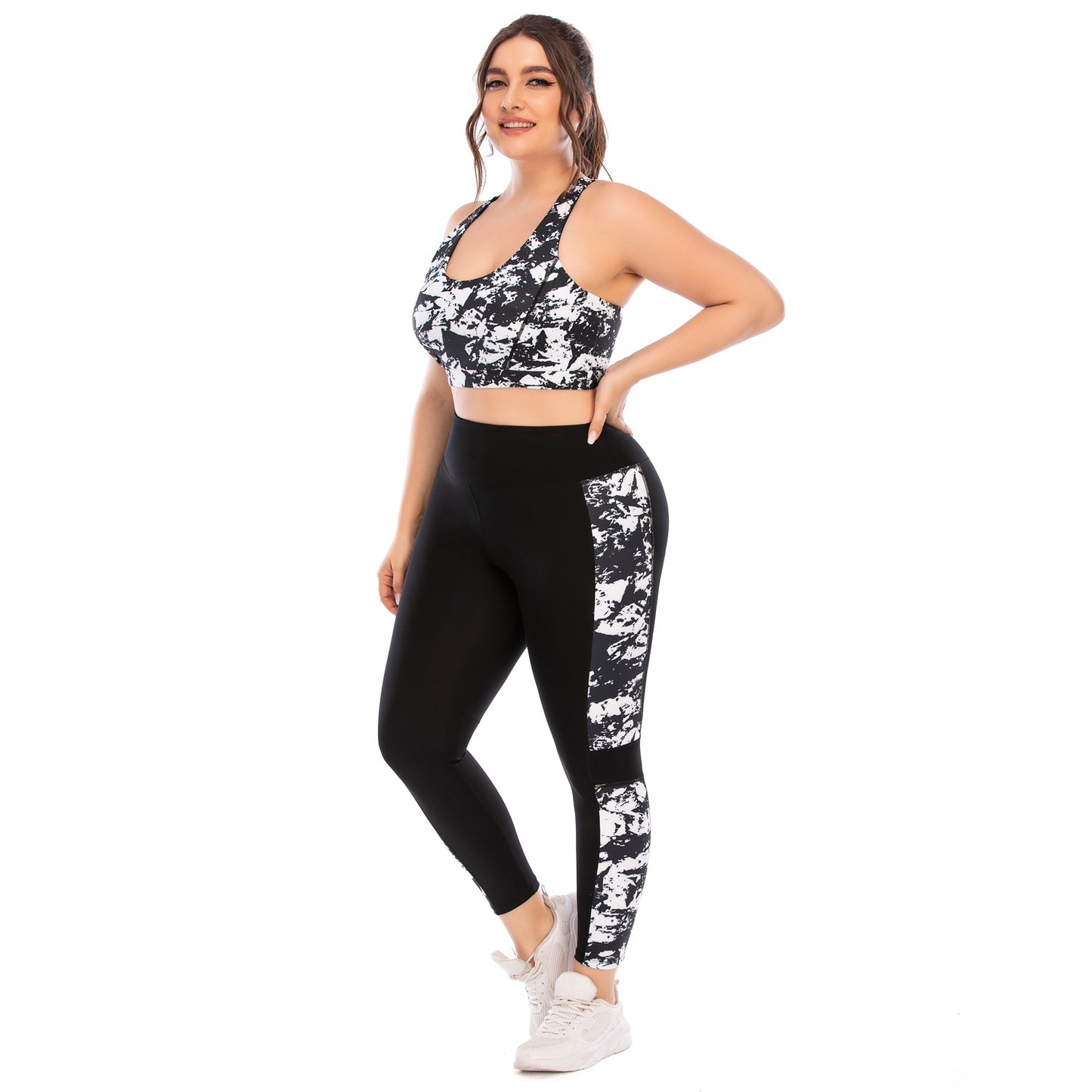 Plus Size Fitness Outfit Set Yoga Wear with Tights and Sports Bra for Comfort and Performance Aussie Style 12033 12034