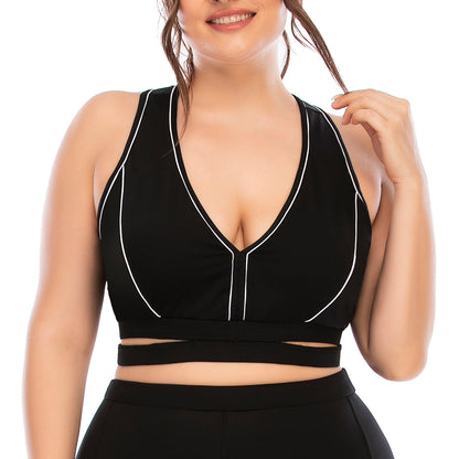 Plus Size Fitness Outfit Set Yoga Clothes with Compression Barbies Pants and Supportive Sports Bra Aus STYLE 12043 12044 for High Performance Workouts