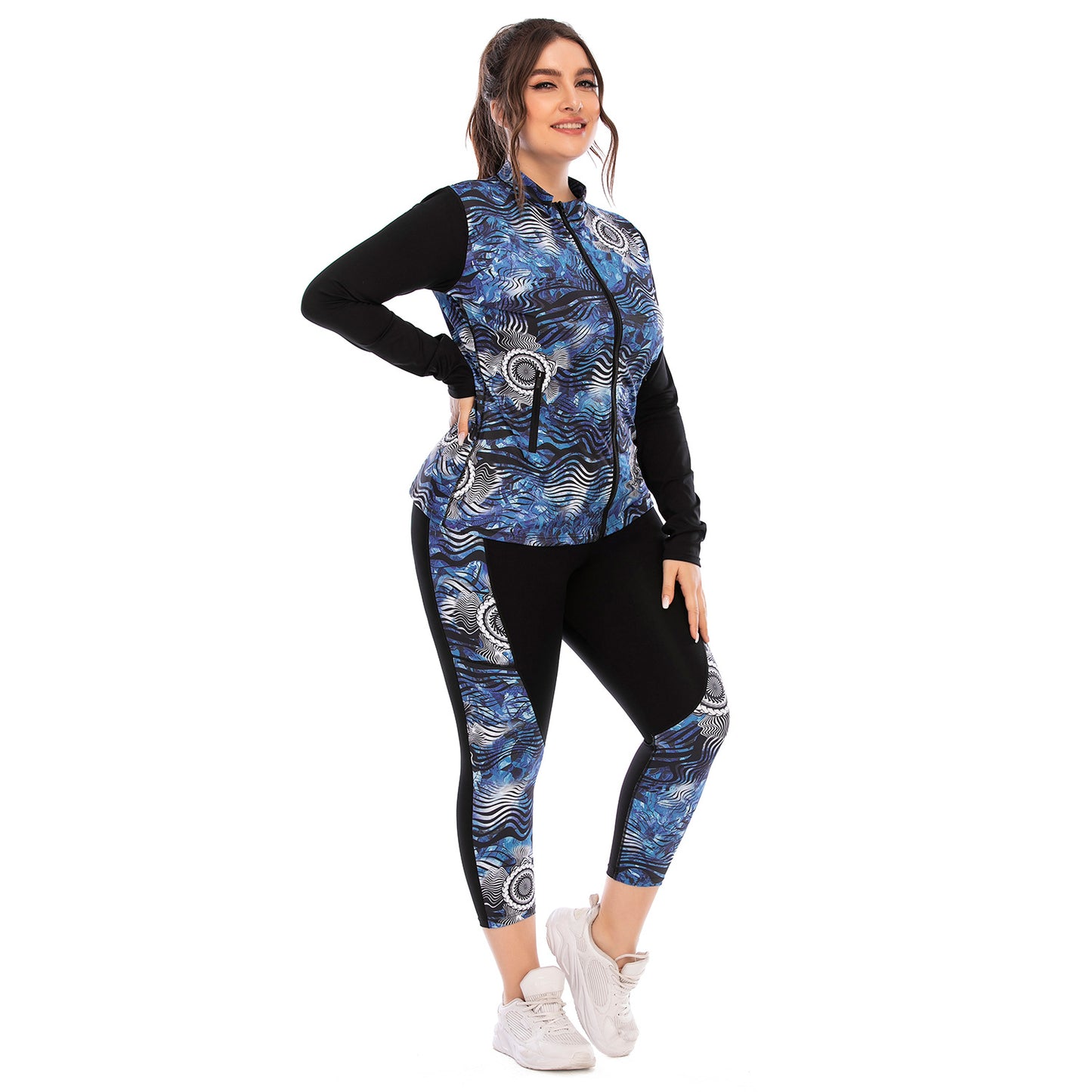 Plus Size Yoga Outfit Set Fitness Apparel with Tummy Control Leggings and Supportive Sports Bra for Comfort and Performance Aushili 12051 12052