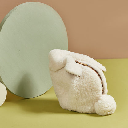 Chic Plush Lambswool Women's Shoulder Bag Rabbit Design Crossbody Bag Unique Cartoon Animal Style for Fashion forward Individuals