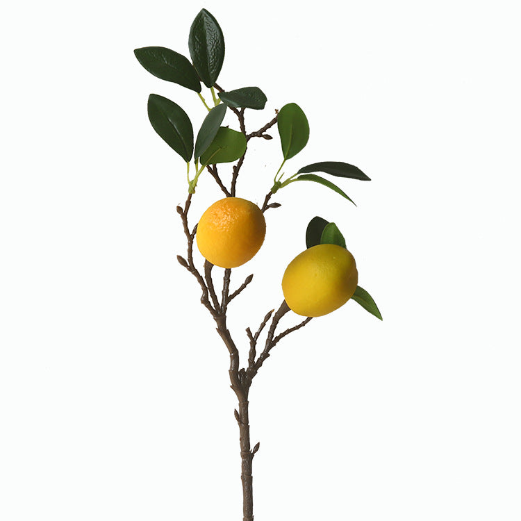 Beautiful Faux Lemon Branch Floral Arrangement - Fresh and Lively Table Centerpiece Perfect for Restaurant Decor and Home Accents