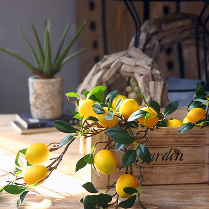 Beautiful Faux Lemon Branch Floral Arrangement - Fresh and Lively Table Centerpiece Perfect for Restaurant Decor and Home Accents