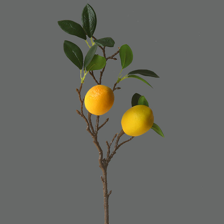 Beautiful Faux Lemon Branch Floral Arrangement - Fresh and Lively Table Centerpiece Perfect for Restaurant Decor and Home Accents