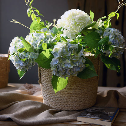 Fresh Touch Hydrangea Multi-Layered Exquisite Moisturizing Artificial Flower Arrangement for Elegant Living Room Decor